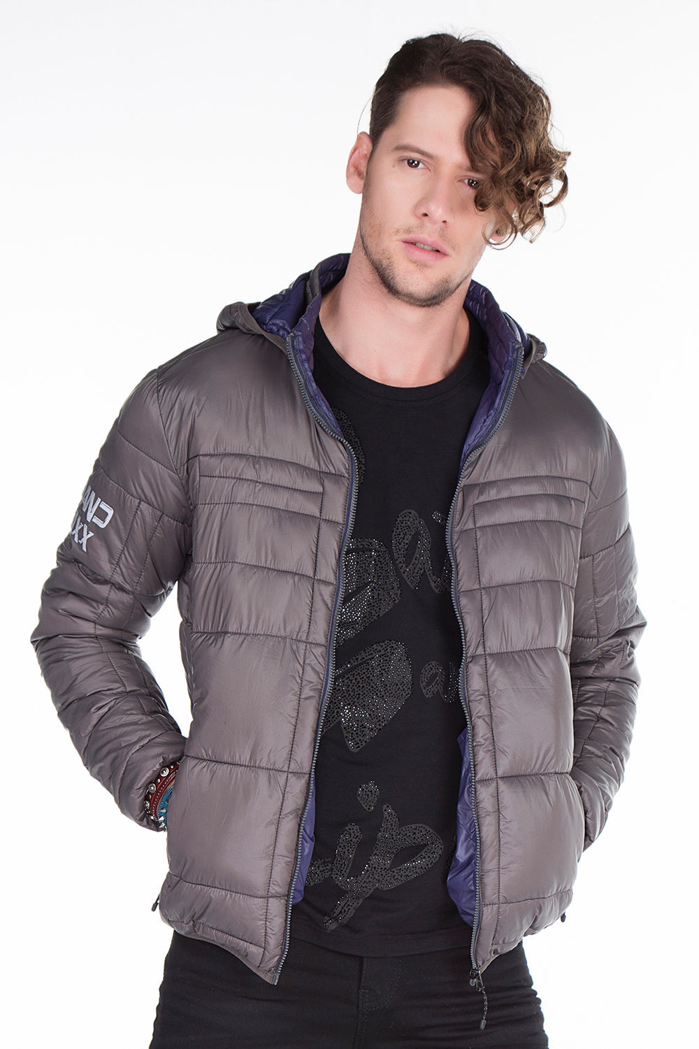 CM127 Men's Winter Jacket – Quilted Design & Detachable Hood