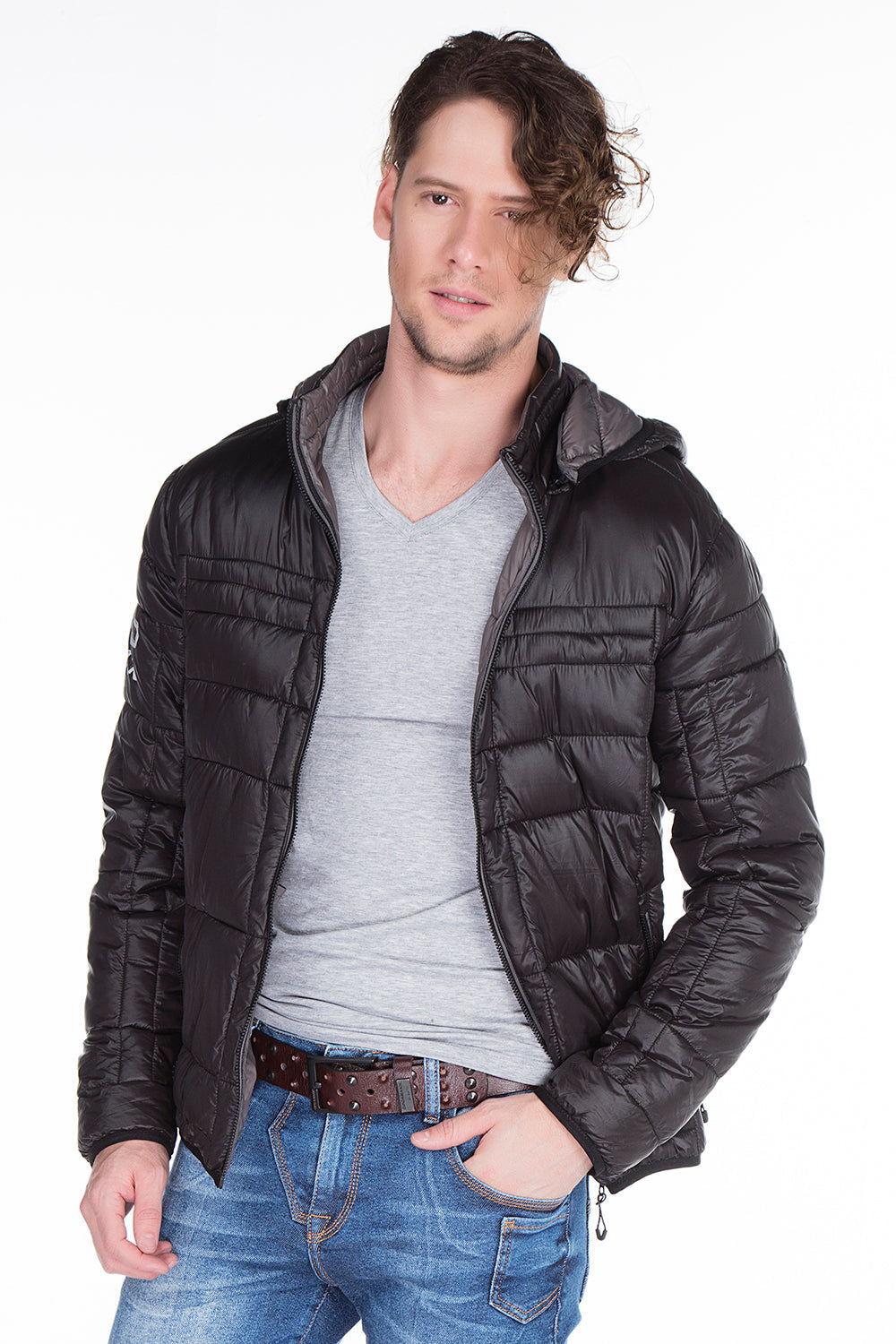 CM127 Men's Winter Jacket – Quilted Design & Detachable Hood