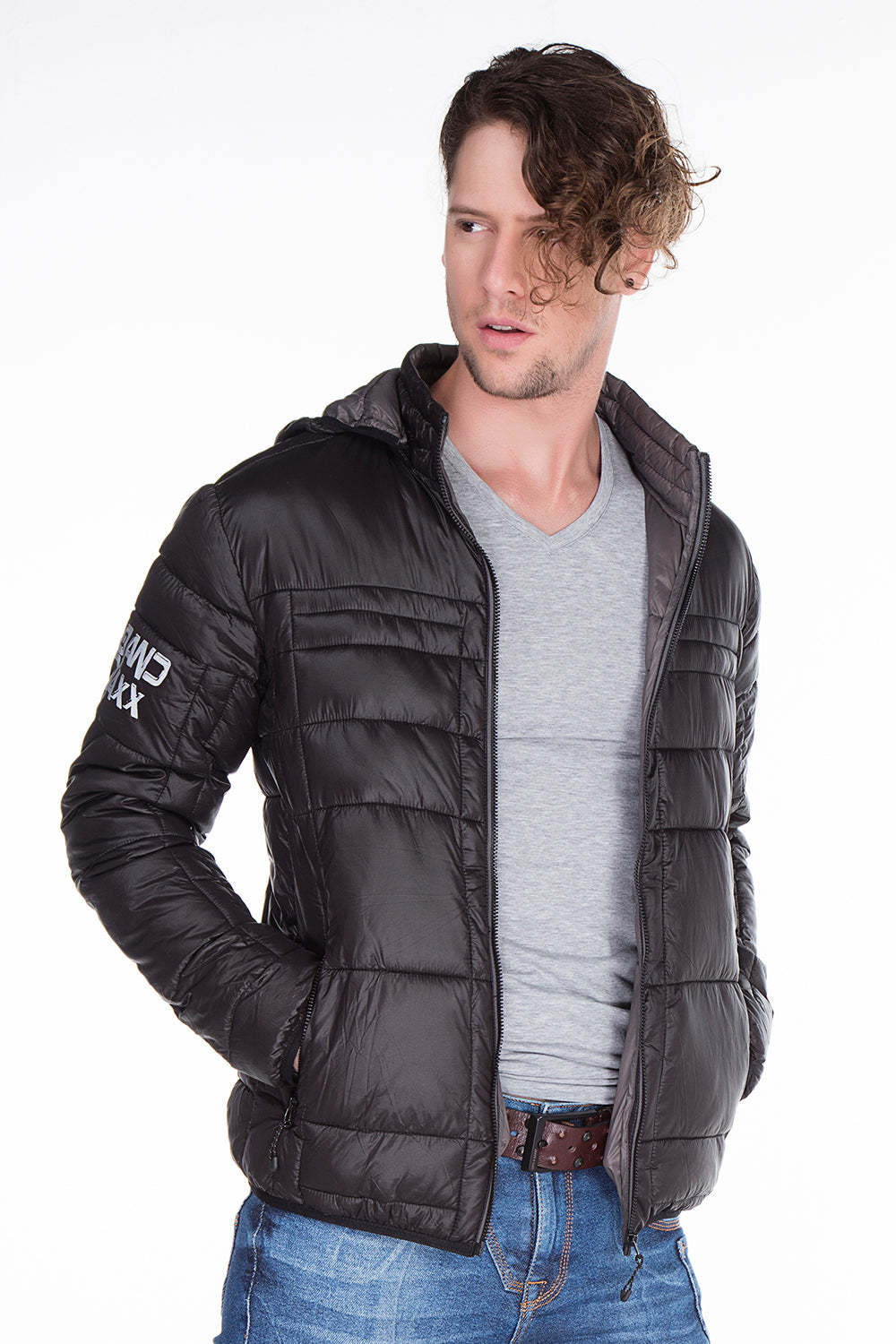 CM127 Men's Winter Jacket – Quilted Design & Detachable Hood