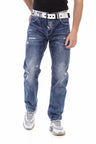 CD701 Men's comfortable jeans with trendy used elements