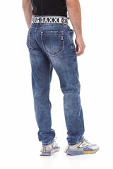 CD701 Men's comfortable jeans with trendy used elements