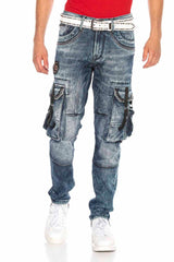 CD650 Men's Straight Fit Jeans with Cool Cargo Pockets