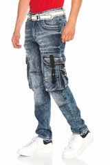 CD650 Men's Straight Fit Jeans with Cool Cargo Pockets