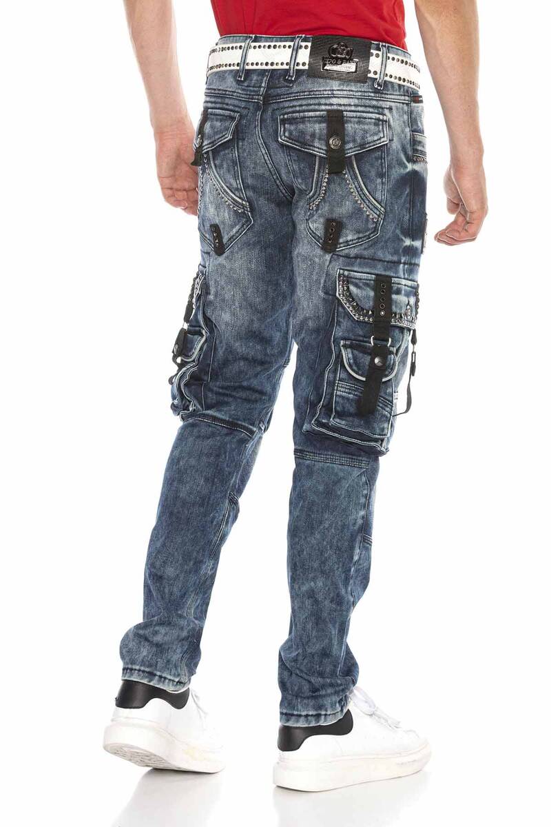 CD650 Men's Straight Fit Jeans with Cool Cargo Pockets