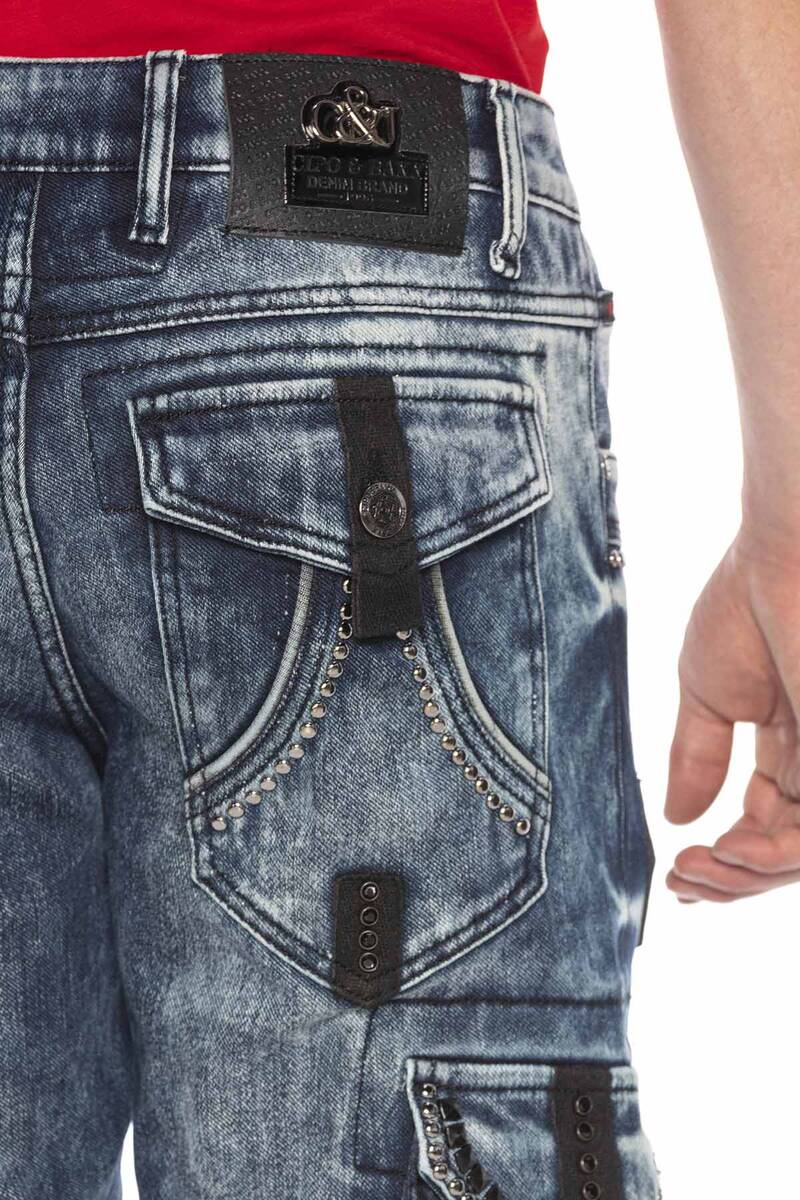 CD650 Men's Straight Fit Jeans with Cool Cargo Pockets