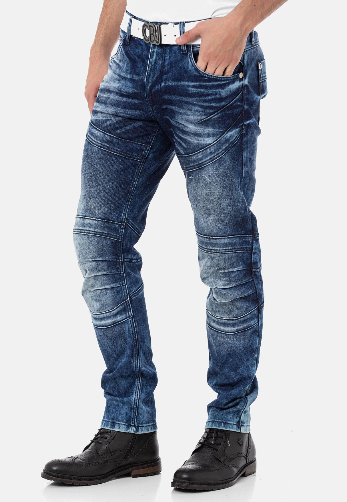 CD876 Men's Jeans - Stylish Straight Fit with Comfort