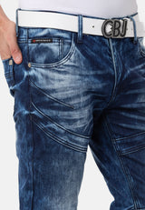 CD876 Men's Jeans - Stylish Straight Fit with Comfort