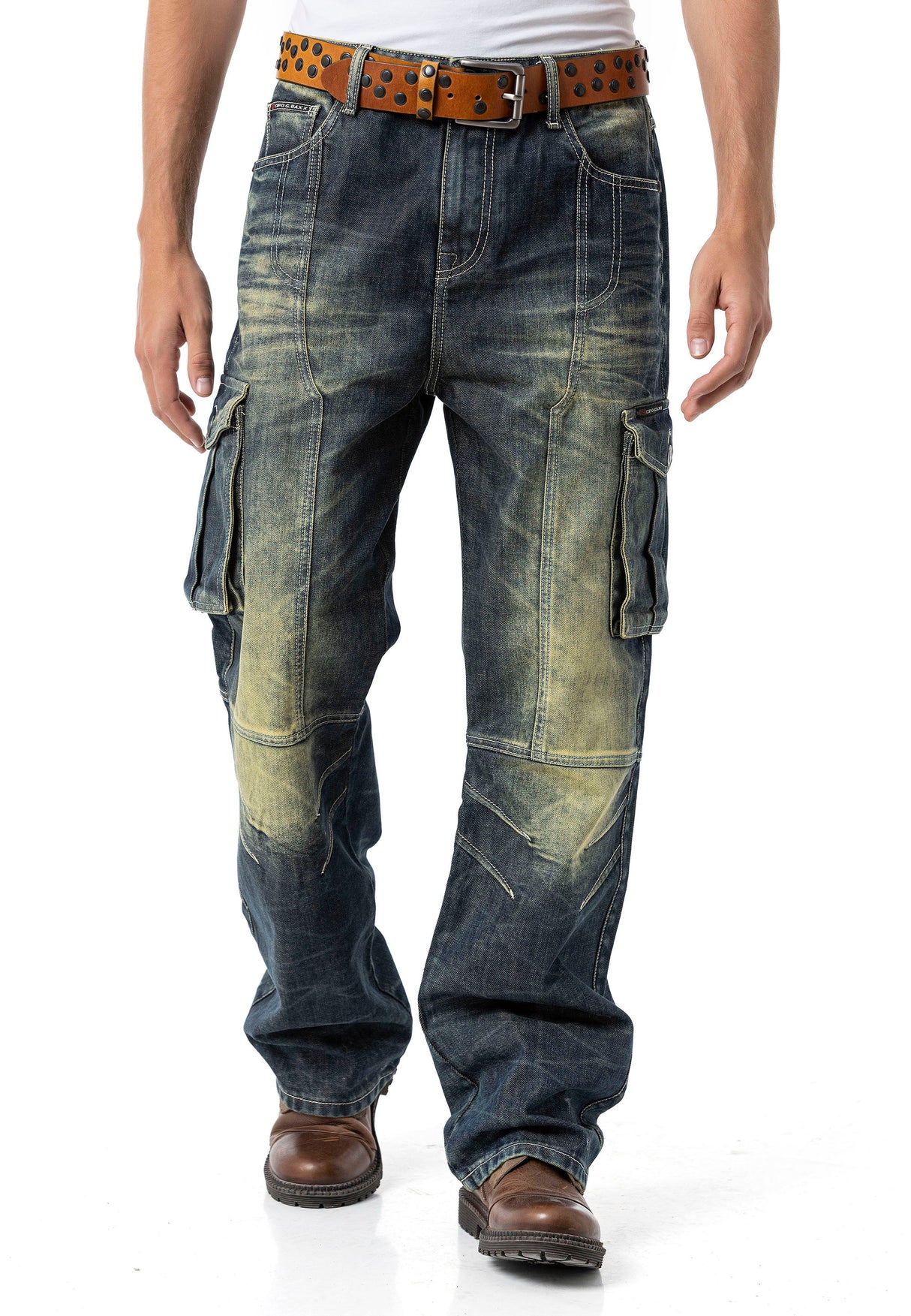 CD897 Men's Jeans - Over Size, Loose Fit, Dirty Wash