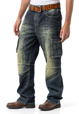 CD897 Men's Jeans - Over Size, Loose Fit, Dirty Wash