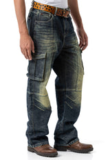 CD897 Men's Jeans - Over Size, Loose Fit, Dirty Wash