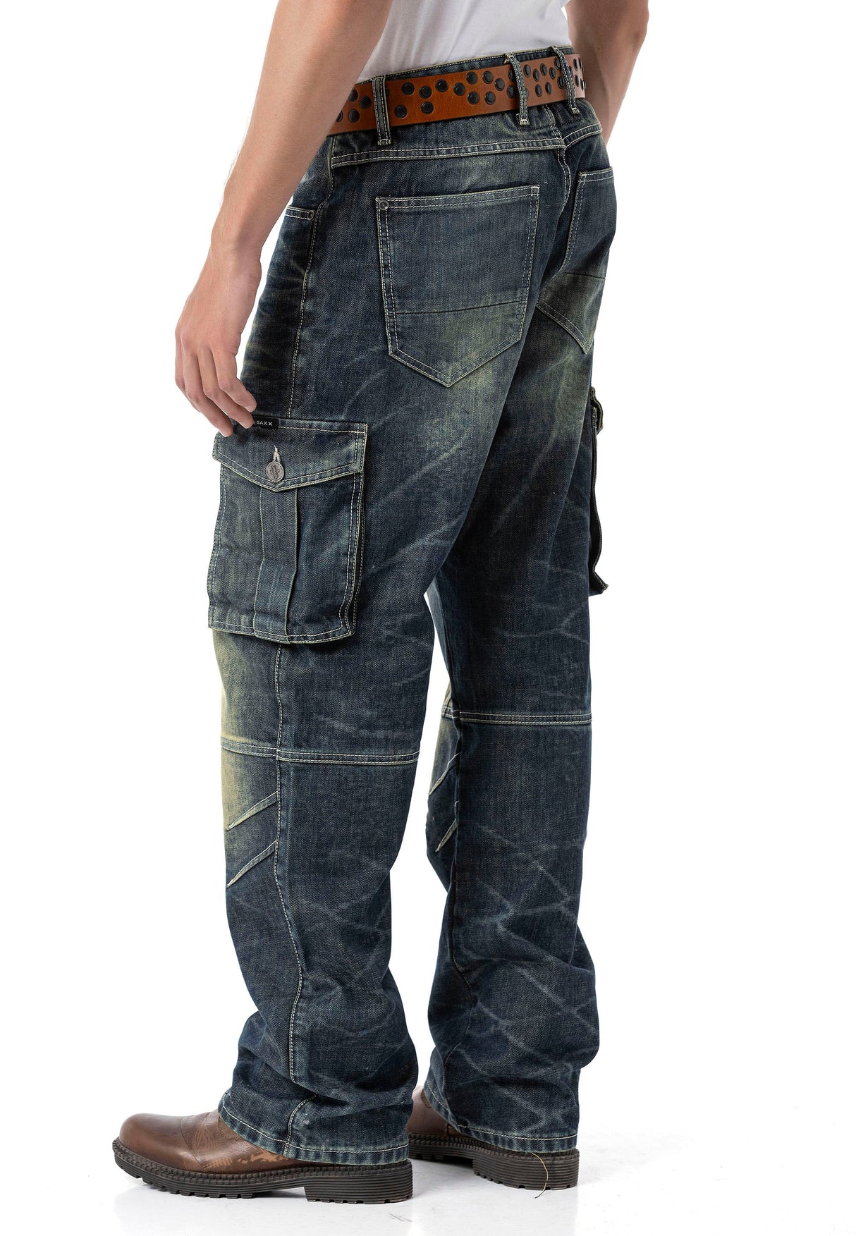 CD897 Men's Jeans - Over Size, Loose Fit, Dirty Wash