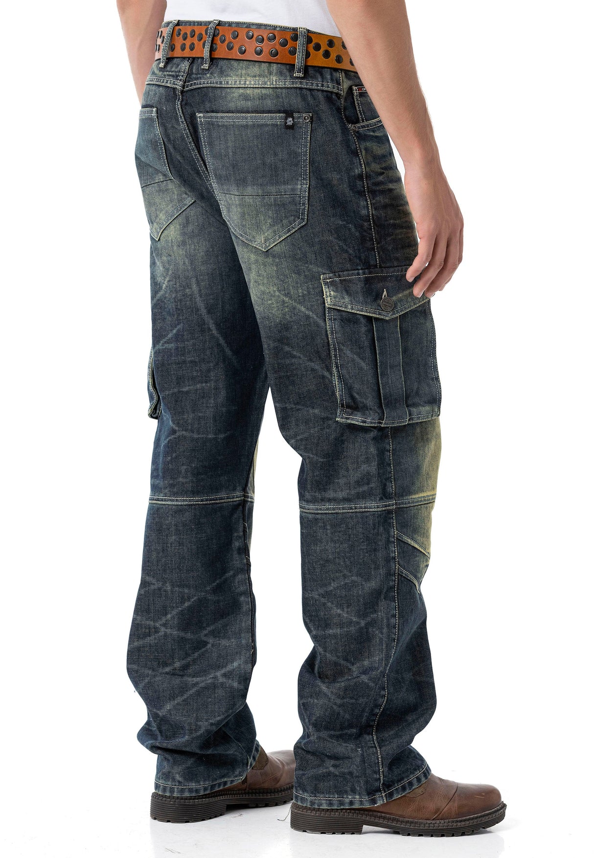 CD897 Men's Jeans - Over Size, Loose Fit, Dirty Wash