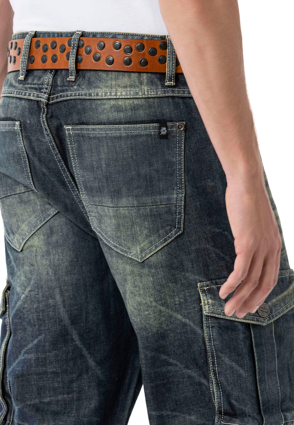 CD897 Men's Jeans - Over Size, Loose Fit, Dirty Wash