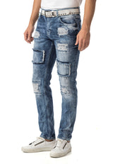 CD900 Stylish Cipo & Baxx men's jeans – used look with patch details and modern cut.