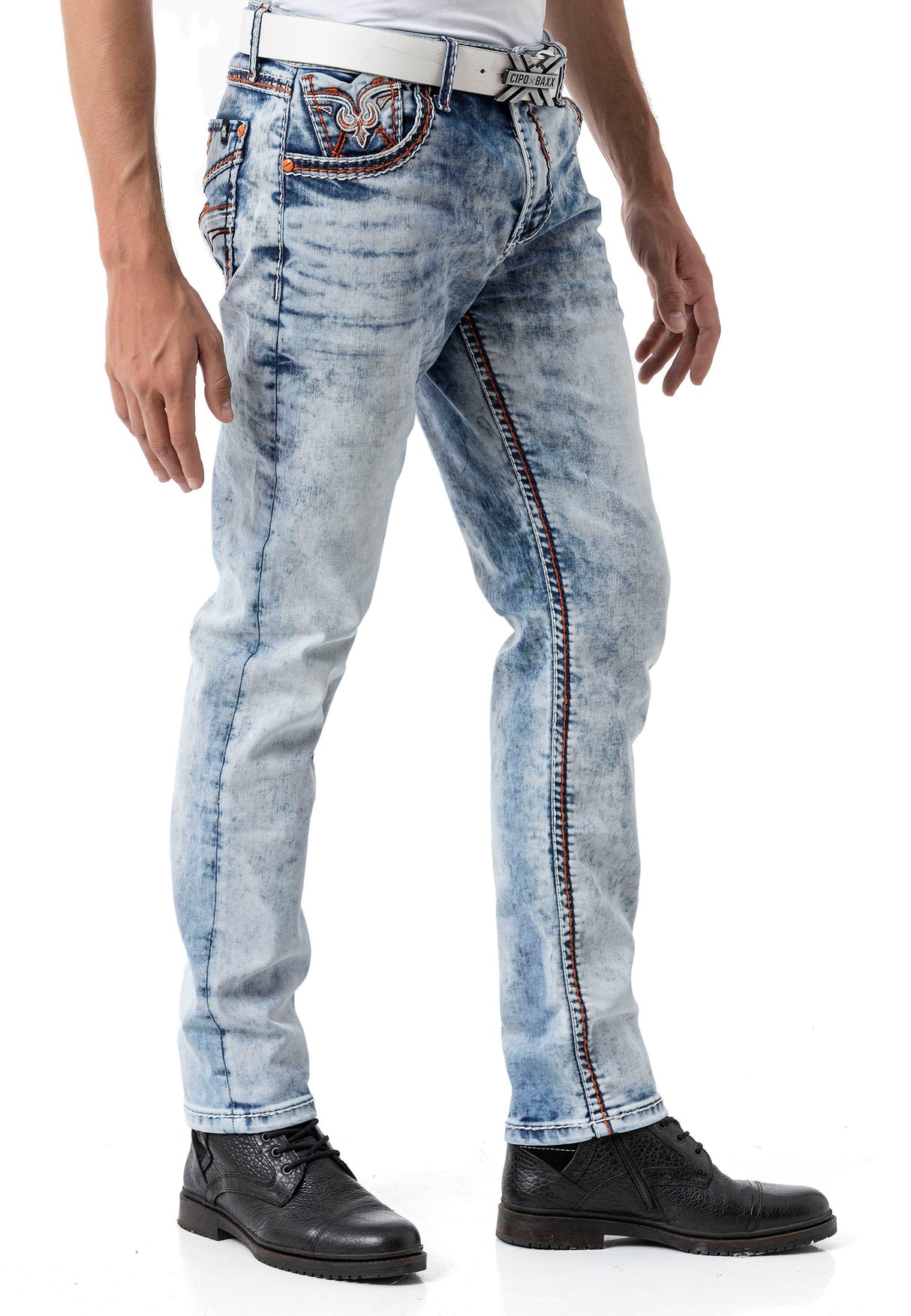 CD892 Men's Jeans - Light Blue, Straight Fit