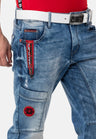 CD847 Men's Designer Jeans with Contrasting Details