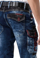 CD891 Men's jeans with a unique two-tone design