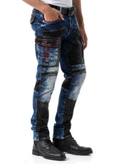 CD891 Men's jeans with a unique two-tone design