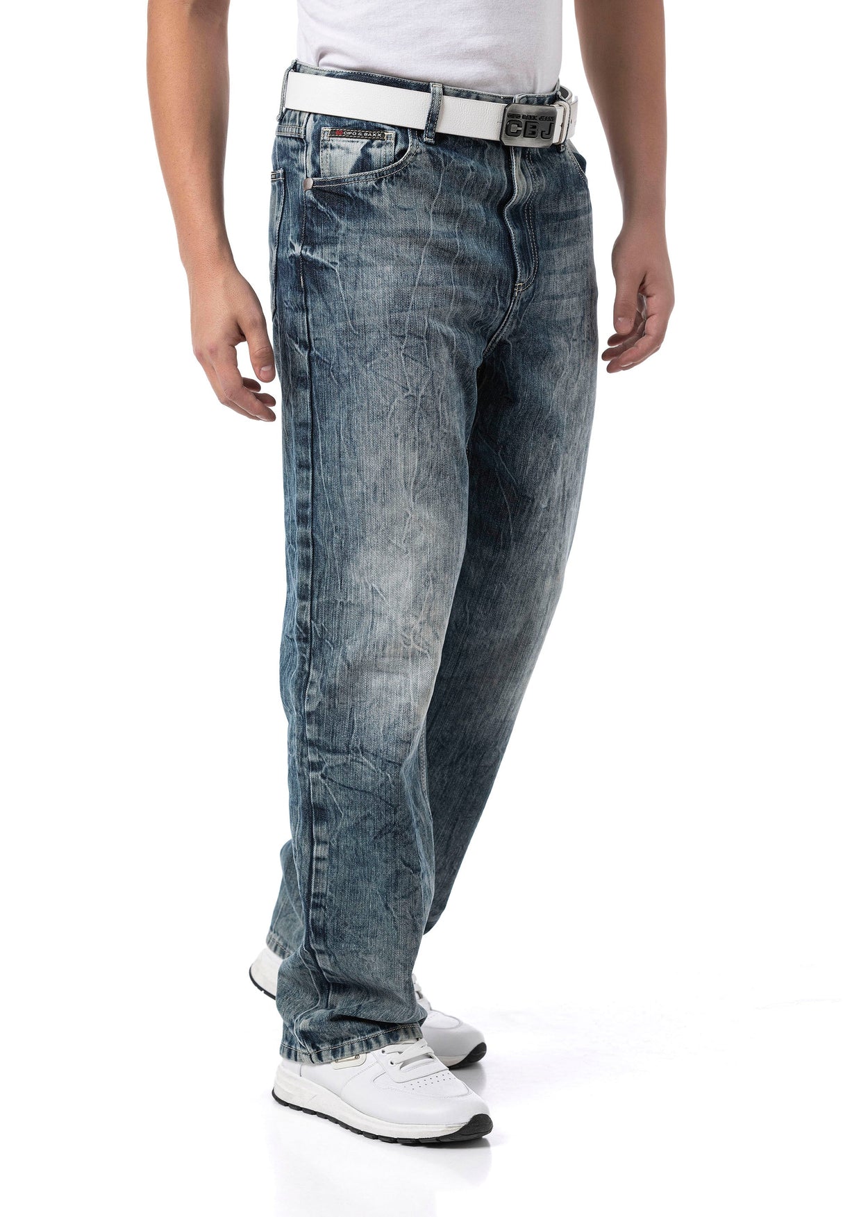 CD903 Baggy fit jeans with zipper