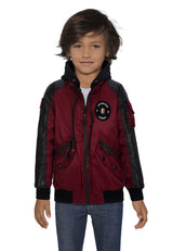 CMK101 – Black children's jacket with hood and zippered pockets