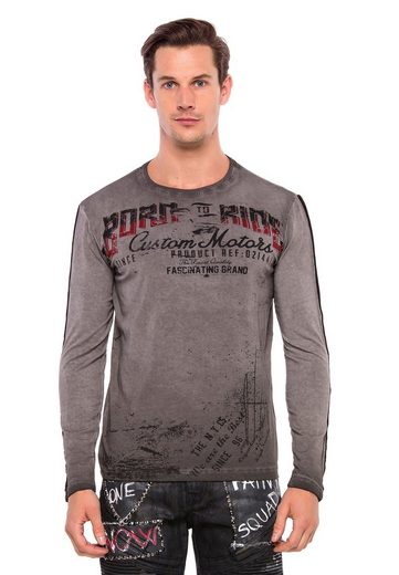 CL349 men's sweatshirt oil blue anthracite in antique look