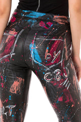 WD487 Women's skinny jeans in a trendy print design