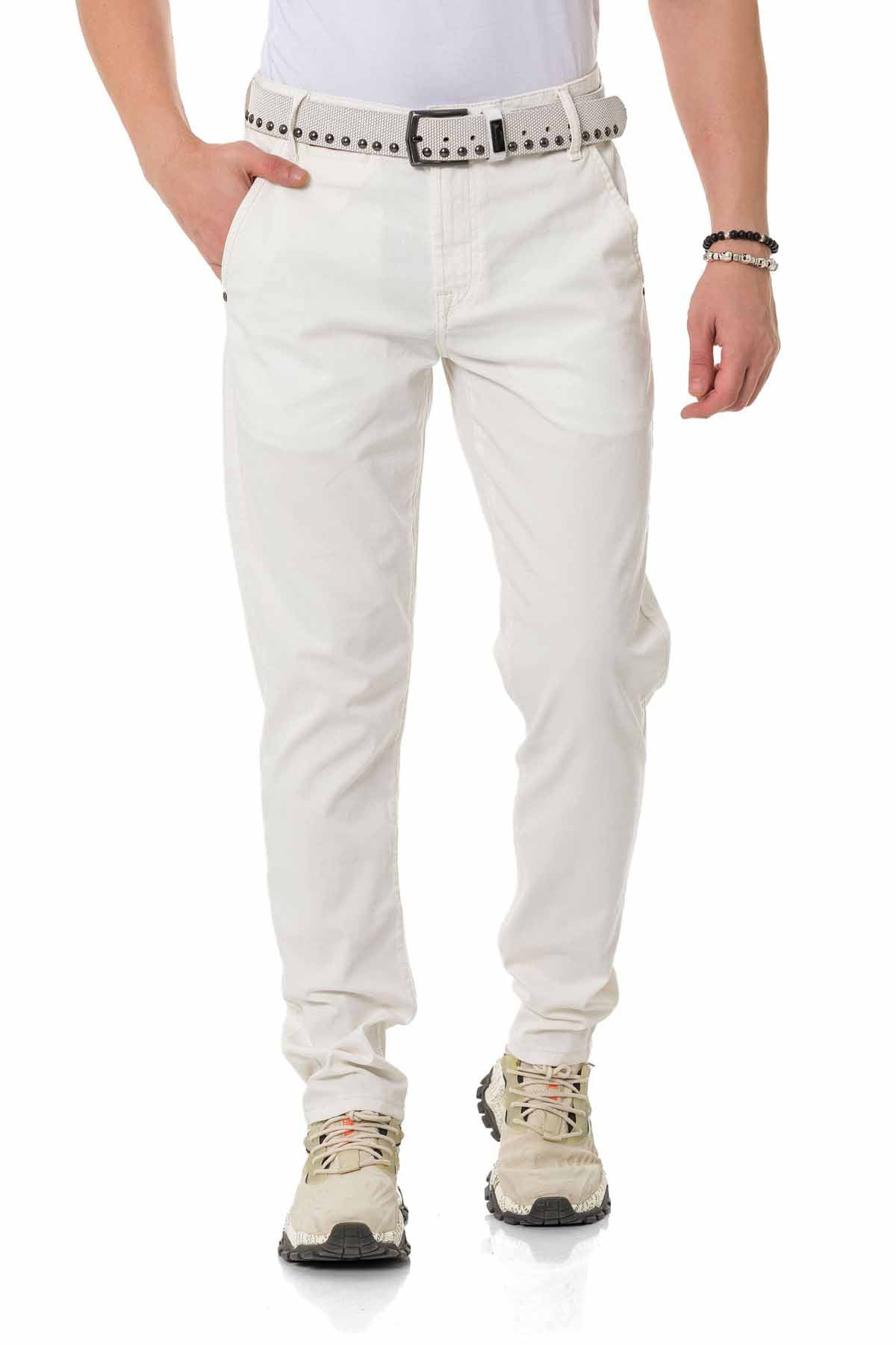 CD842-W Men's fabric trousers in a fashionable slim fit cut