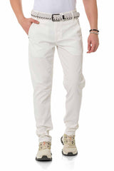 CD842-W Men's fabric trousers in a fashionable slim fit cut