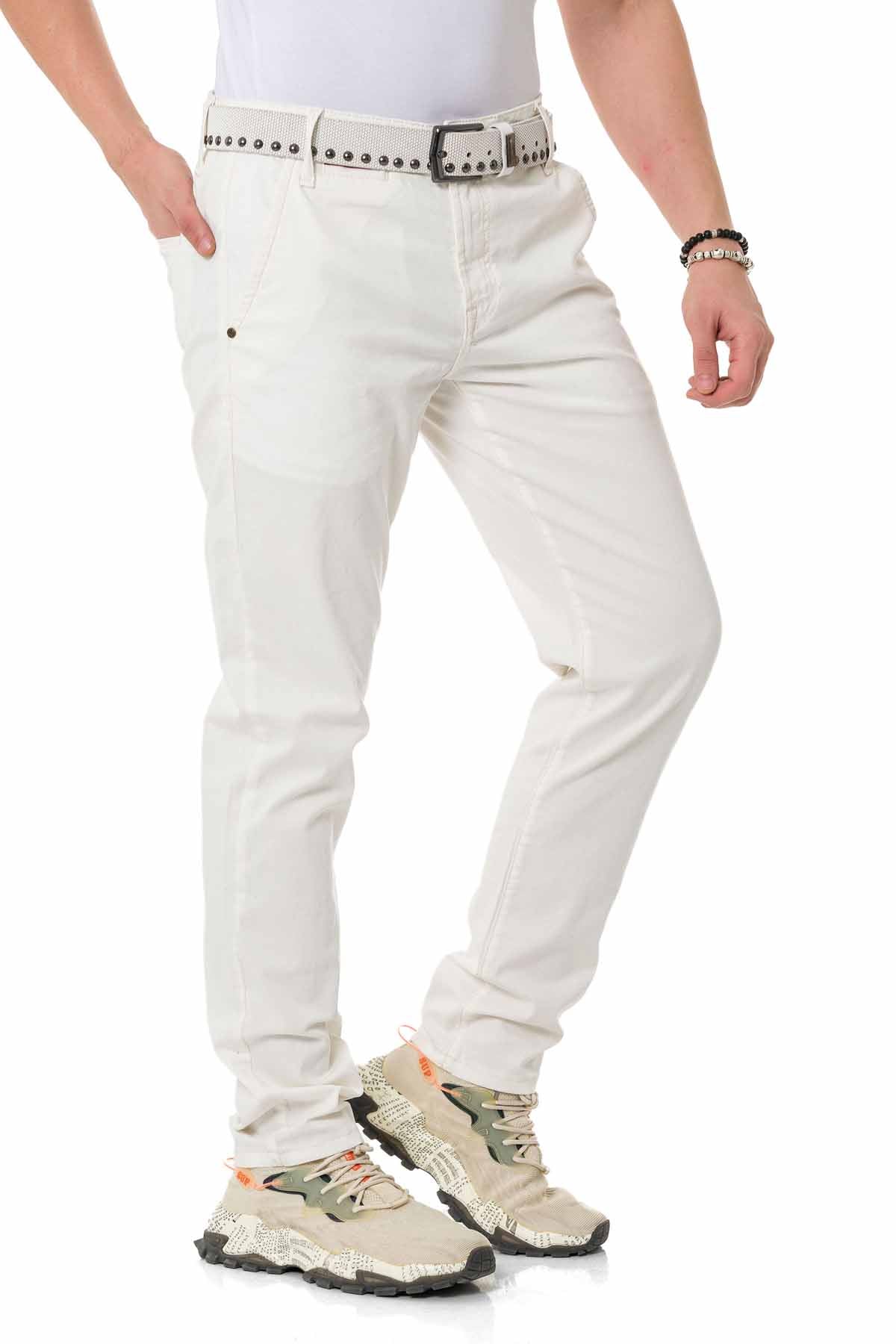 CD842-W Men's fabric trousers in a fashionable slim fit cut