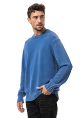CP289 Men's Cotton Crew Neck Knit Sweater – Texture Meets Comfort