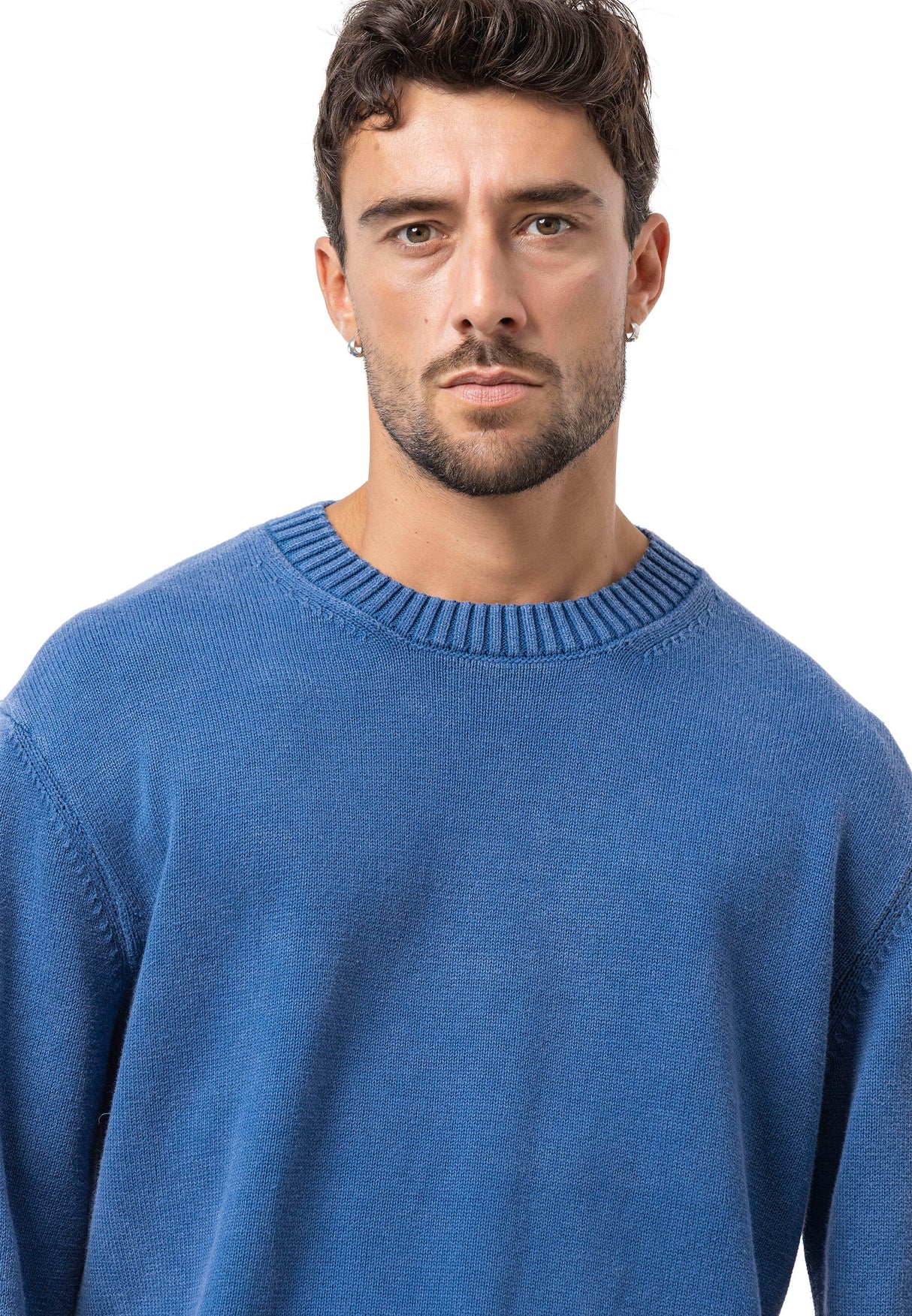 CP289 Men's Cotton Crew Neck Knit Sweater – Texture Meets Comfort