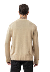 CP289 Men's Cotton Crew Neck Knit Sweater – Texture Meets Comfort
