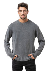 CP289 Men's Cotton Crew Neck Knit Sweater – Texture Meets Comfort