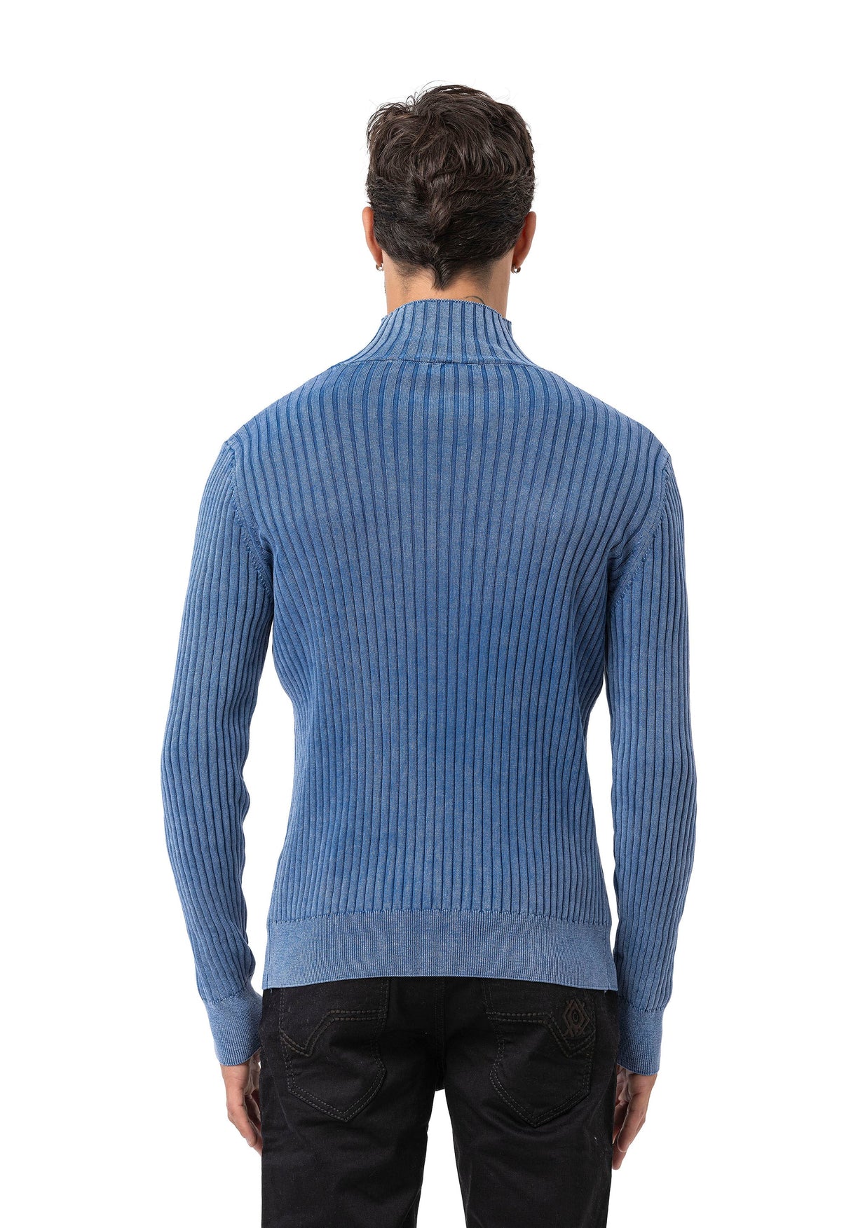 CP288 Men's Cotton Roll Neck Sweater – Ribbed Comfort with a Stylish Silhouette