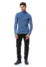 CP288 Men's Cotton Roll Neck Sweater – Ribbed Comfort with a Stylish Silhouette