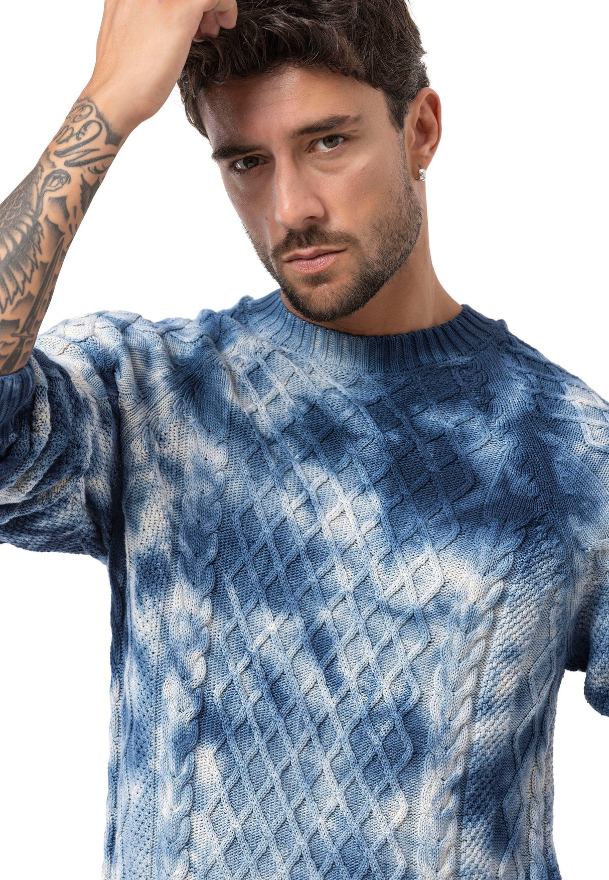 CP287 Men's cable-knit cotton sweater – Classic knit design for modern looks