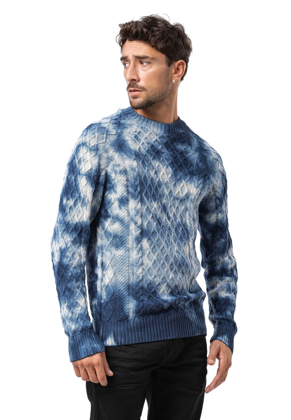 CP287 Men's cable-knit cotton sweater – Classic knit design for modern looks