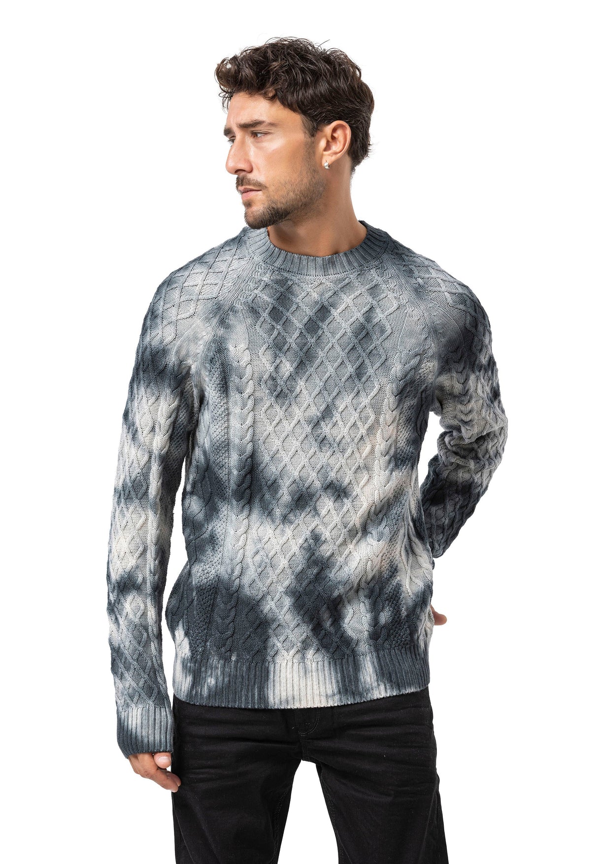 CP287 Men's cable-knit cotton sweater – Classic knit design for modern looks