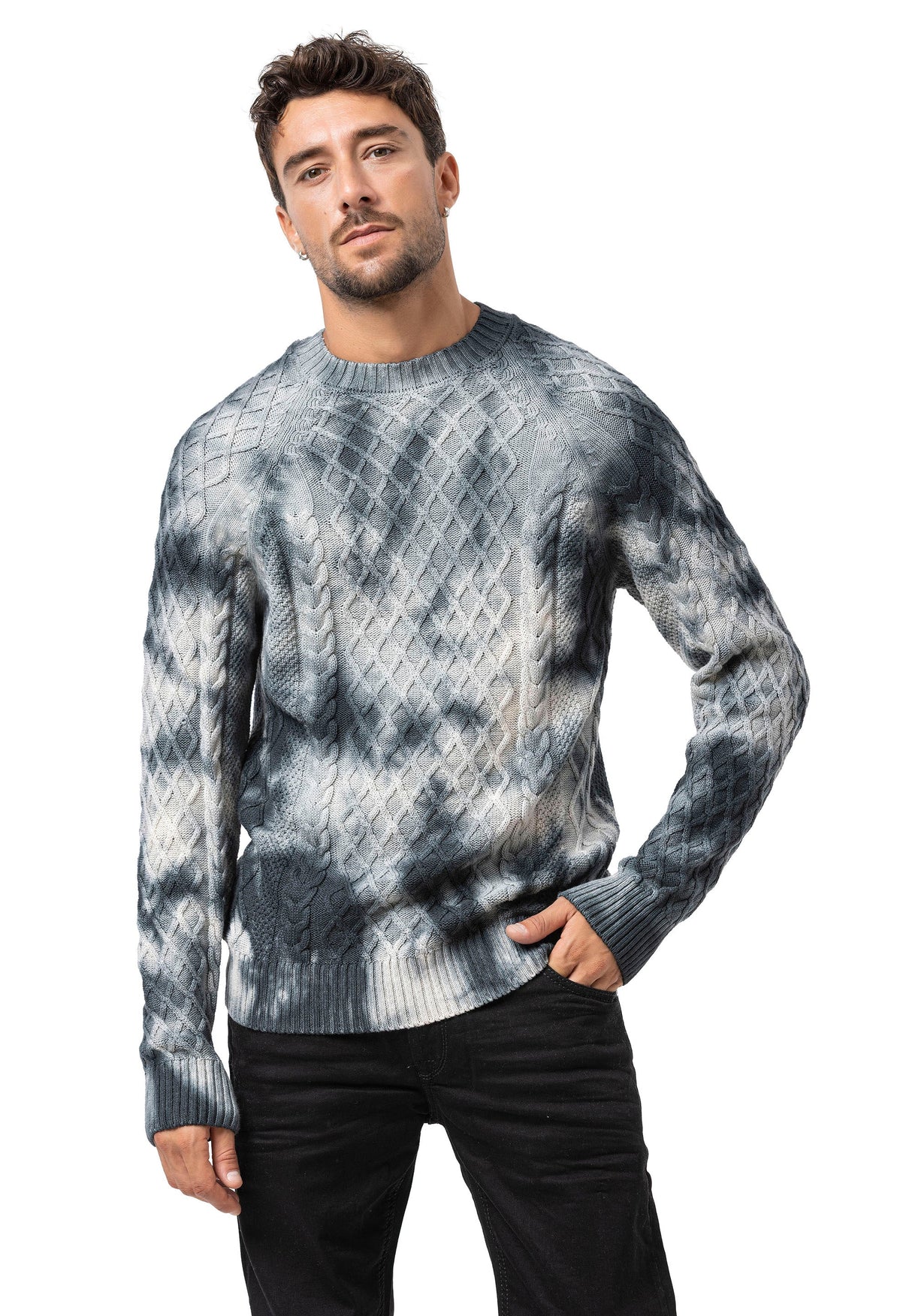 CP287 Men's cable-knit cotton sweater – Classic knit design for modern looks