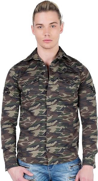 CH130 Men's Long Sleeve Shirt with Brand Patch