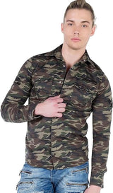 CH130 Men's Long Sleeve Shirt with Brand Patch