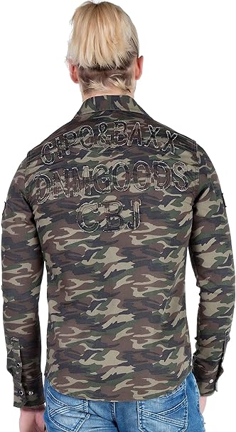 CH130 Men's Long Sleeve Shirt with Brand Patch