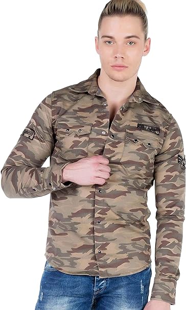 CH130 Men's Long Sleeve Shirt with Brand Patch