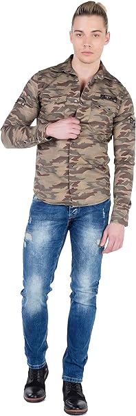 CH130 Men's Long Sleeve Shirt with Brand Patch