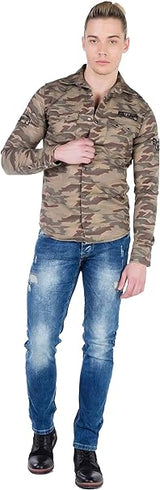 CH130 Men's Long Sleeve Shirt with Brand Patch