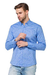 CH145 Men's long-sleeved shirt with a stylish paisley design