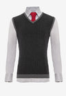 CH172 Long-sleeved shirt including vest and tie