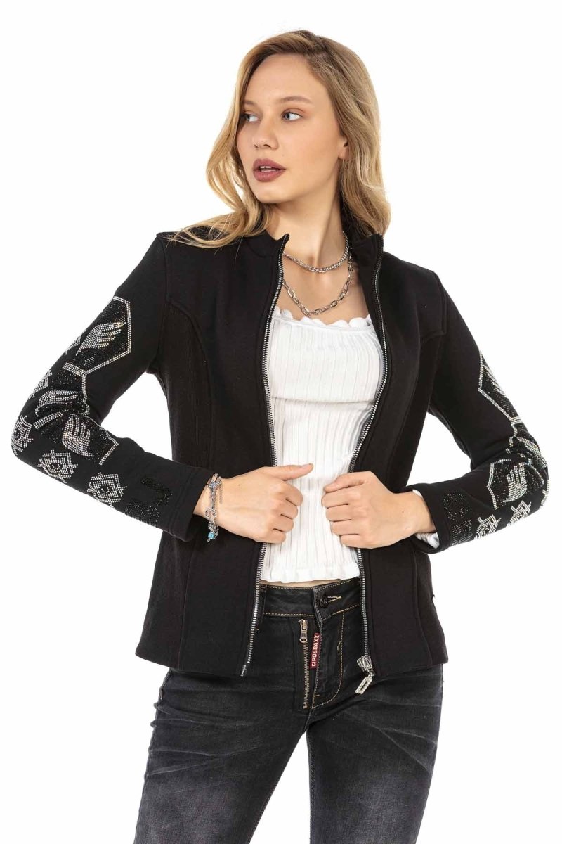 WJ197 Women's outdoor jacket with sparkling stone trim
