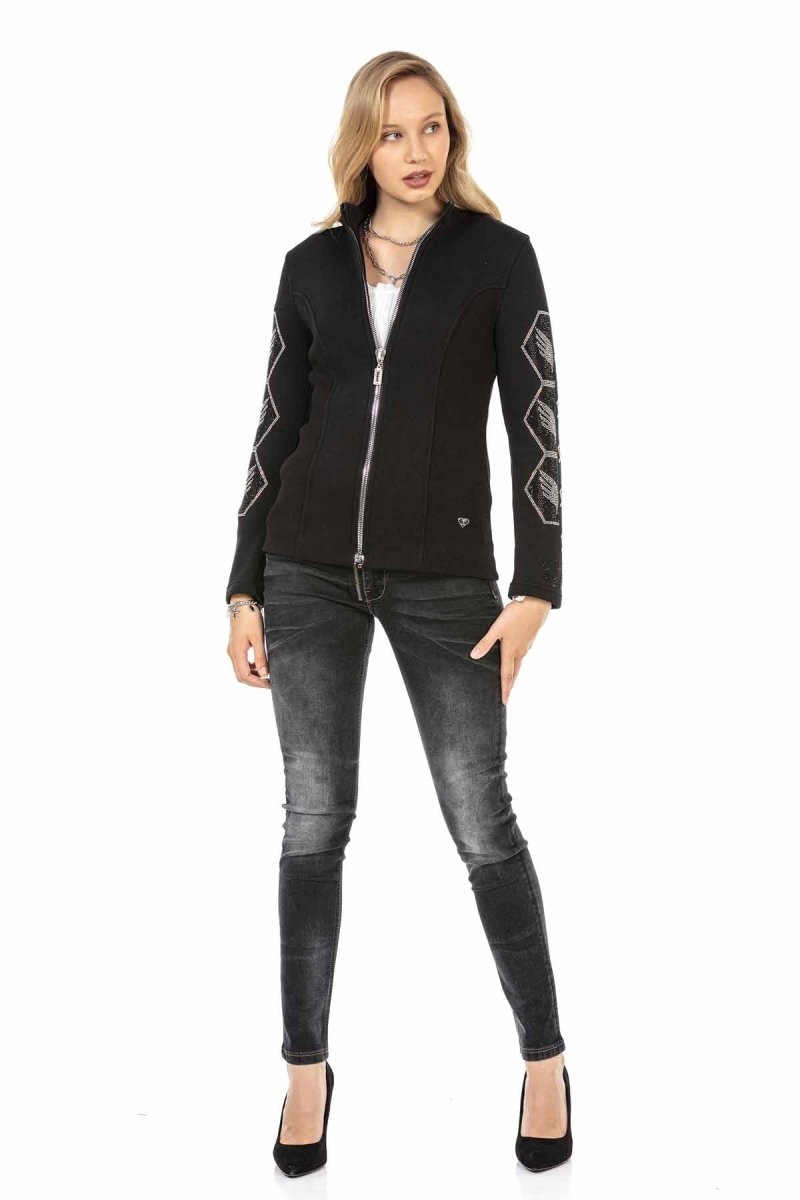 WJ197 Women's outdoor jacket with sparkling stone trim