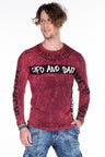 CL254 Men's Sweatshirt – Green Long Sleeve Pullover with Street Denim Print